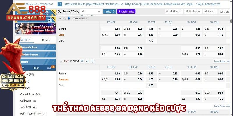 Chuyên mục cung cấp đa dạng kèo cược cho người chơi Chuyên mục cung cấp đa dạng kèo cược cho người chơi